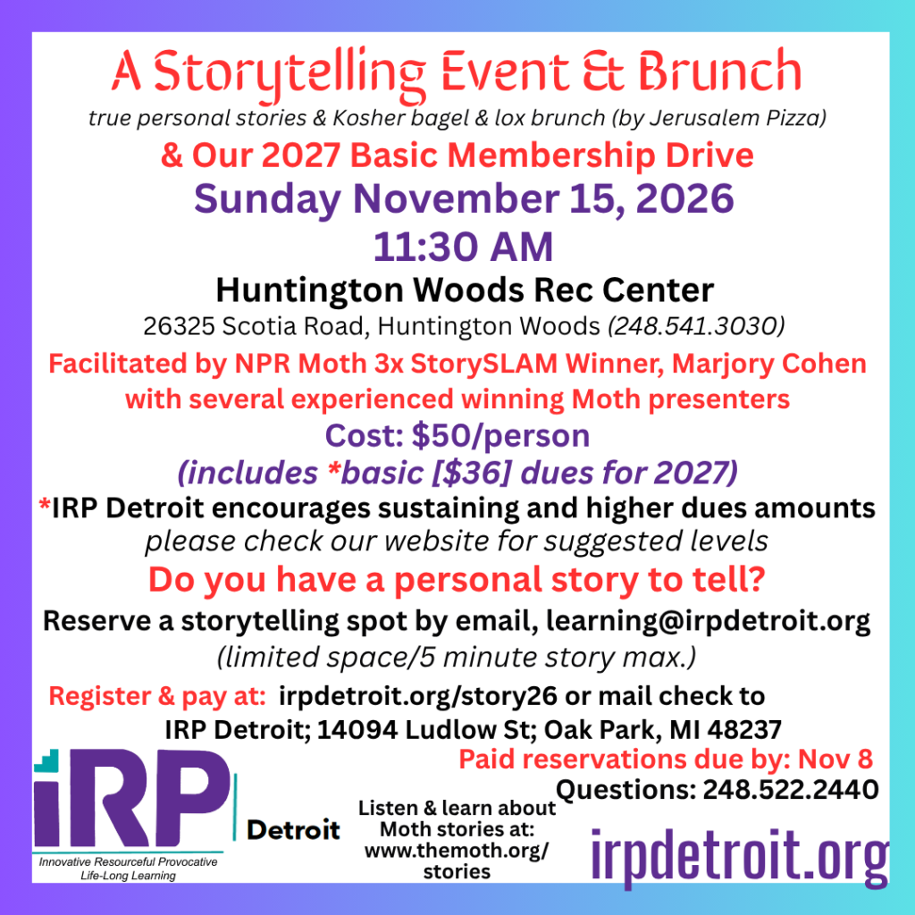 IRP Detroit - A Storytelling Event & Brunch
